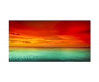 120x80cm Meer Horizont Himmel Abendrot