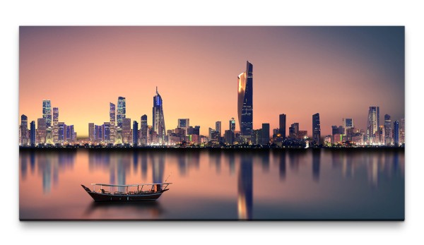 Bilder XXL Skyline Modern 50x100cm Wandbild auf Leinwand