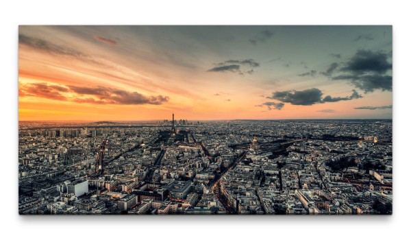 Bilder XXL Paris von oben 50x100cm Wandbild auf Leinwand