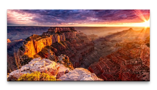 Bilder XXL Grand Canyon in der Dämmerung 50x100cm Wandbild auf Leinwand