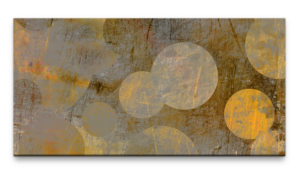 Bilder XXL Goldene Kreise 50x100cm Wandbild auf Leinwand