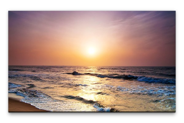 Bilder XXL Strand bei Sonnenuntergang Wandbild auf Leinwand