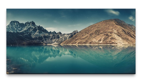 Bilder XXL Gebirgssee 50x100cm Wandbild auf Leinwand