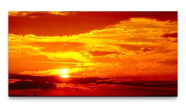 Bilder XXL Sonnenuntergang 50x100cm Wandbild auf Leinwand