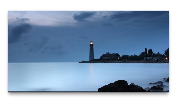 Bilder XXL Leuchtturm am Meer 50x100cm Wandbild auf Leinwand