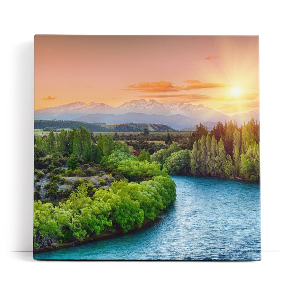 Clutha River Neuseeland Fluss Sonnenuntergang Berge Natur