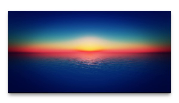 Bilder XXL Sonnenuntergang im Meer 50x100cm Wandbild auf Leinwand