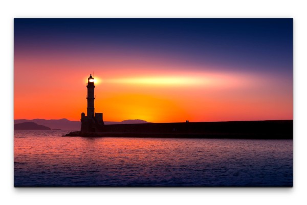 Bilder XXL Leuchtturm im Meer Wandbild auf Leinwand