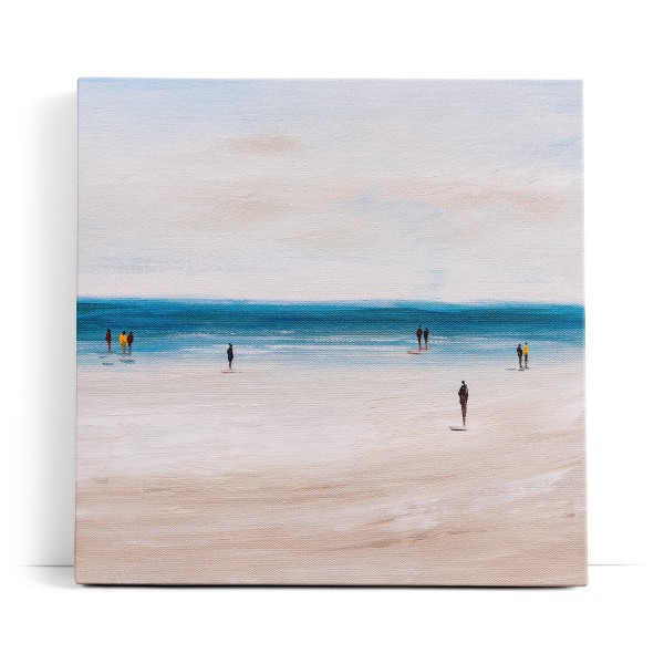 Abstrakter Strand Meer Horizont Kunstvoll Blau Beige