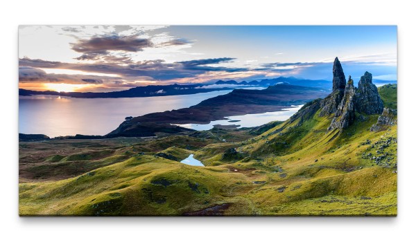 Bilder XXL Schottland 50x100cm Wandbild auf Leinwand