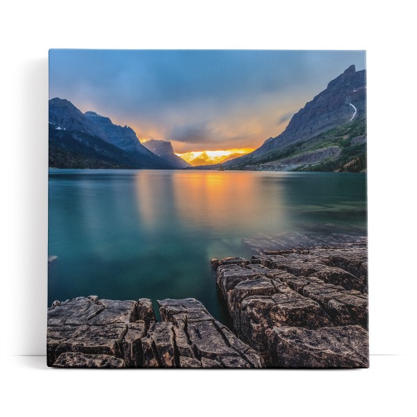 Saint Mary Lake Berge Bergsee See Sonnenuntergang