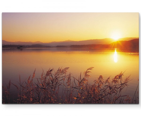 Sonnenuntergang am Fluss - Leinwandbild