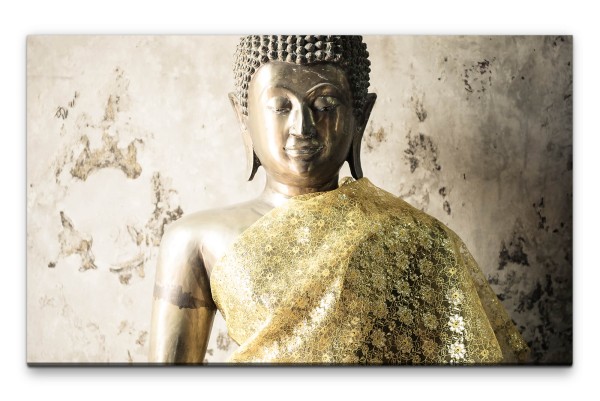 Bilder XXL Buddhafigur Bronze Wandbild auf Leinwand