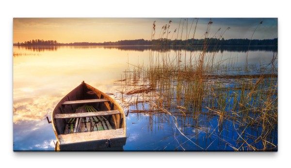 Bilder XXL Altes Ruderboot 50x100cm Wandbild auf Leinwand