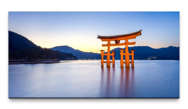 Bilder XXL Miyajima Tor Japan 50x100cm Wandbild auf Leinwand