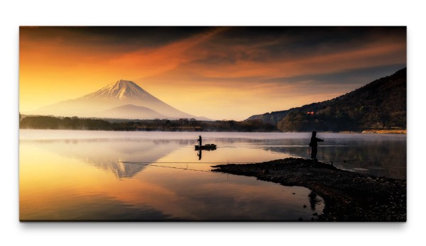 Bilder XXL Japanischer Berg 50x100cm Wandbild auf Leinwand