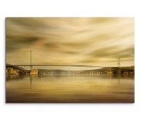 120x80cm Wandbild Istanbul Bosporus Brücke Moschee