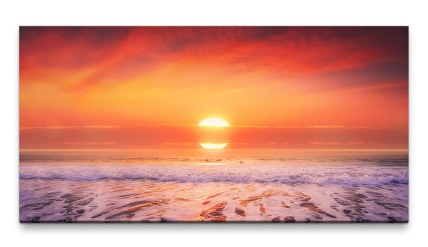 Bilder XXL Sonne hinter Wolken 50x100cm Wandbild auf Leinwand