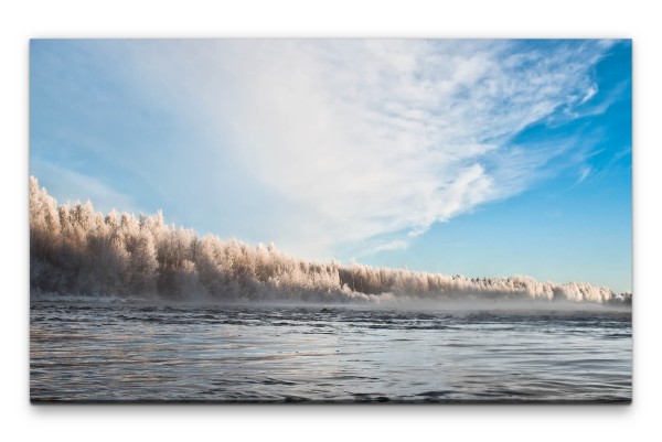 Bilder XXL Winter am Ufer Wandbild auf Leinwand