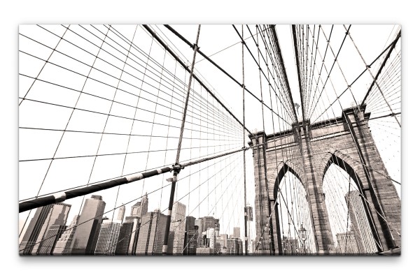 Bilder XXL New York Bridge schwarz weiss Wandbild auf Leinwand