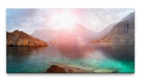 Bilder XXL Bergen und Wasser 50x100cm Wandbild auf Leinwand