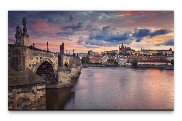 Bilder XXL Brücke in Prag Wandbild auf Leinwand