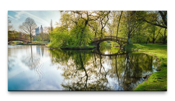 Bilder XXL Leipziger Johannapark 50x100cm Wandbild auf Leinwand