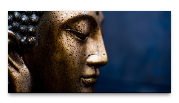 Bilder XXL Buddhakopf 50x100cm Wandbild auf Leinwand