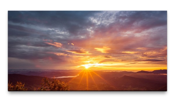 Bilder XXL Sonnenstrahlen 50x100cm Wandbild auf Leinwand