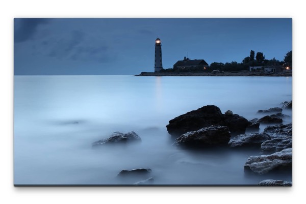 Bilder XXL Leuchtturm am Meer Wandbild auf Leinwand