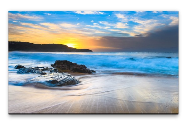 Bilder XXL Sonnenuntergang am Meer Wandbild auf Leinwand