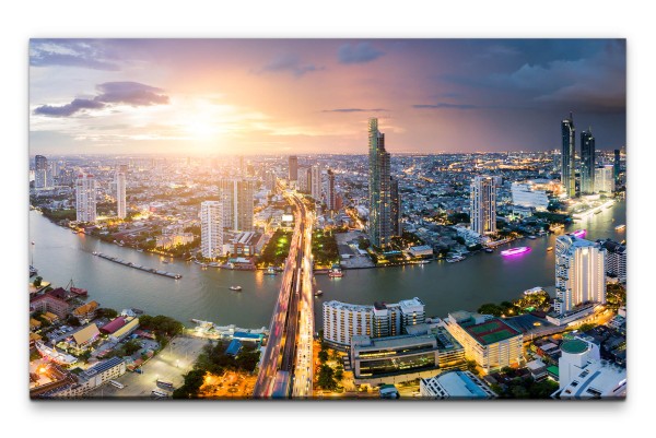 Bilder XXL Bangkok Skyline Wandbild auf Leinwand