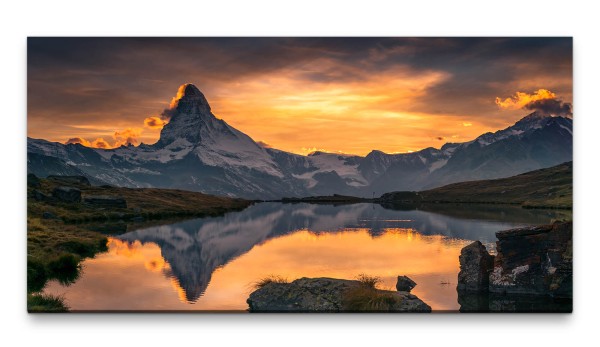 Bilder XXL Matterhorn 50x100cm Wandbild auf Leinwand