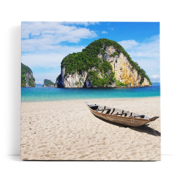 Thailand Meer Felsen Sommer Sonnenschein Fischerboot Strand