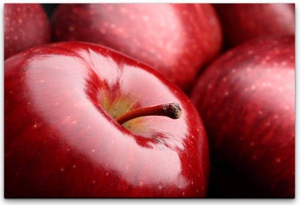 rote Äpfel Nahaufnahme Wandbild in verschiedenen Größen | Möbel Direkt